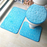 Flannel 3-Piece Bathroom Rug Set - InstaCarter