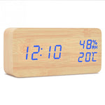 LED Display Multi-functional Wooden Alarm Clock - InstaCarter