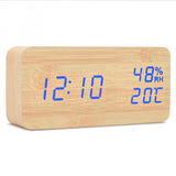 LED Display Multi-functional Wooden Alarm Clock - InstaCarter