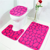 Flannel 3-Piece Bathroom Rug Set - InstaCarter