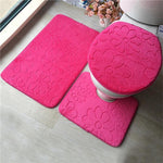 Flannel 3-Piece Bathroom Rug Set - InstaCarter