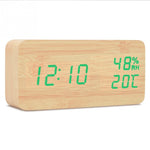 LED Display Multi-functional Wooden Alarm Clock - InstaCarter
