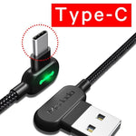 90 Degree LED Fast Charging Cable - InstaCarter
