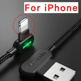 90 Degree LED Fast Charging Cable - InstaCarter