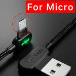 90 Degree LED Fast Charging Cable - InstaCarter