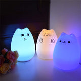 Silicone Cat Night Lamp 7 Colours - InstaCarter